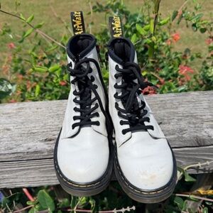 Dr. Martens Black and White Kids' 1460 J Lace-Up Boot